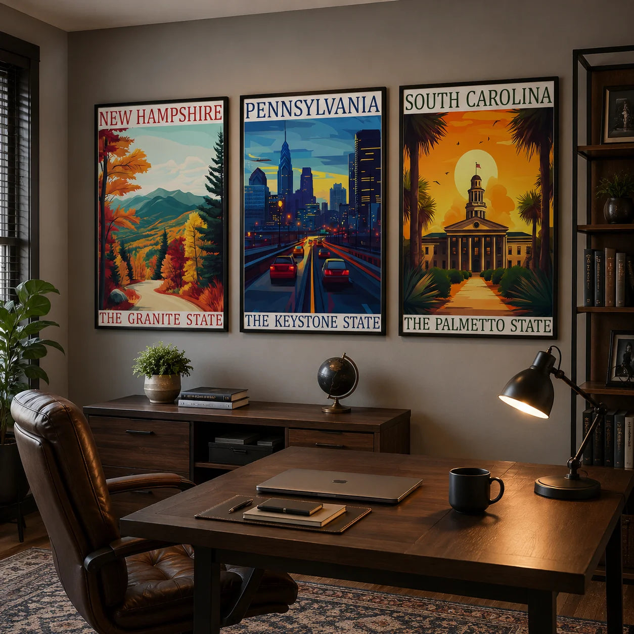 Western Landscape Canvas Wall Art | Vintage Poster Print Décor Canvas Wall Art Peaceful Pleasures Health and Wellness