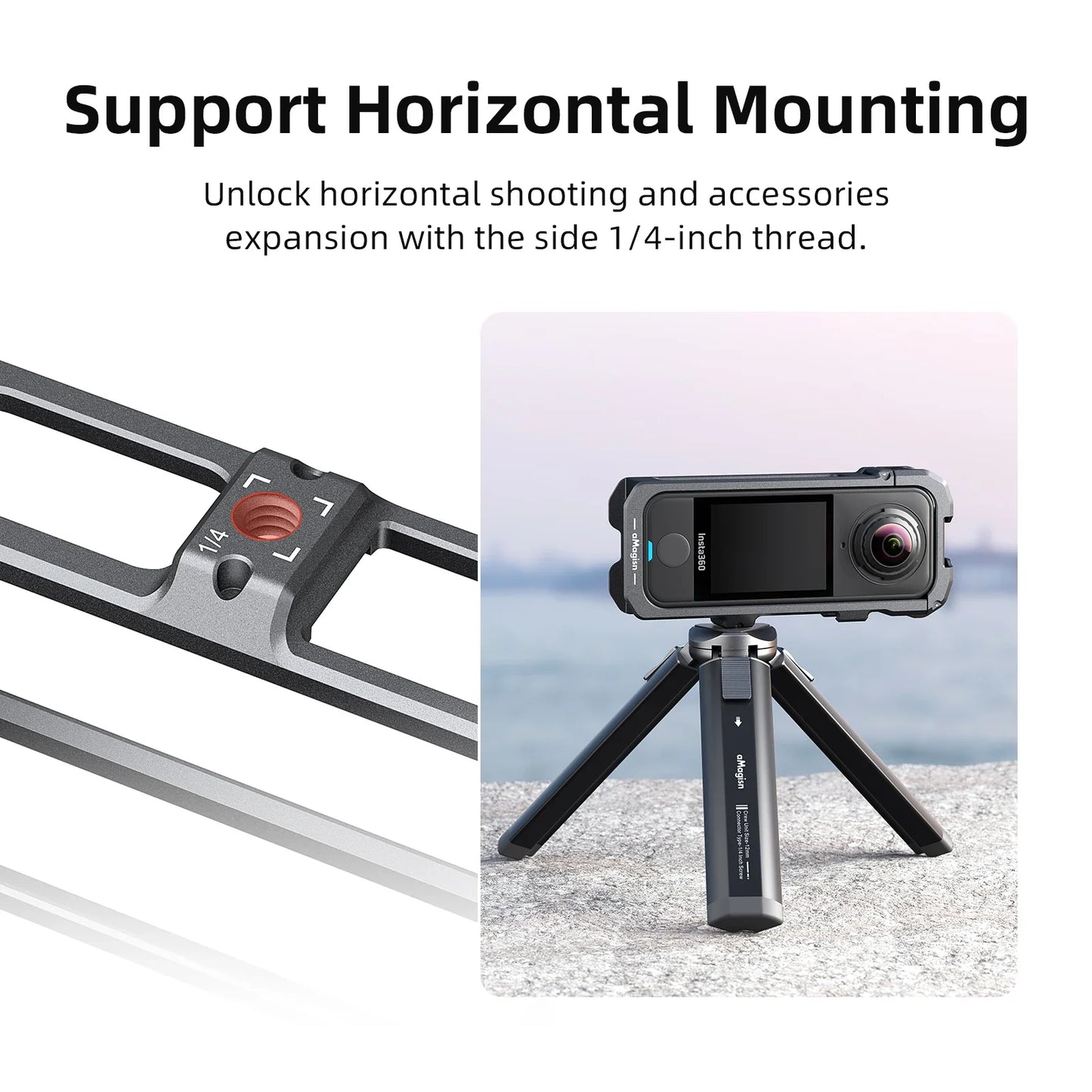 Aluminum Rabbit Cage Frame for Insta360 X4 Air | Metal Rig