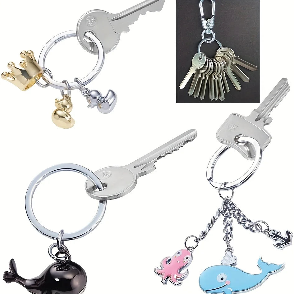 10 Split Key Rings Keyrings Bulk Flat Keychain Ring Home Car Keys Bag