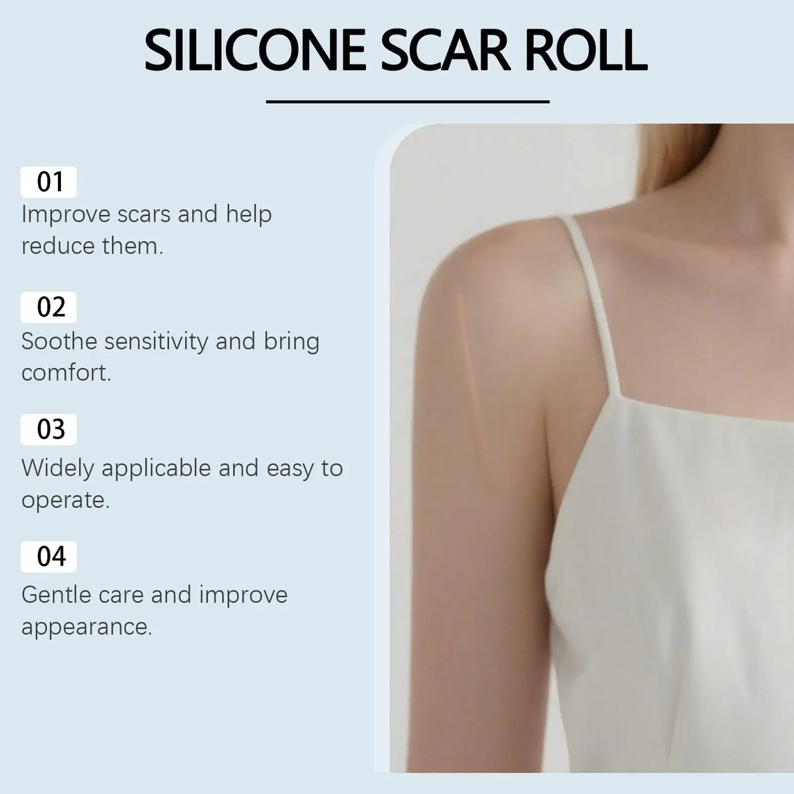 Hydrocolloid Silicone Scar Sheet Roll | Self-Adhesive Patch 4×150cm Silicone Scar Sheet Peaceful Pleasures Health and Wellness
