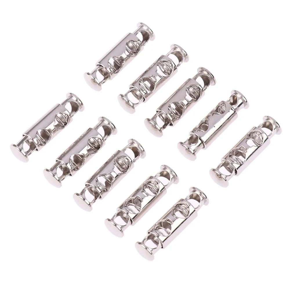 Metal Double Hole Head Spring Buckle Cord Lock Elastic Adjustment