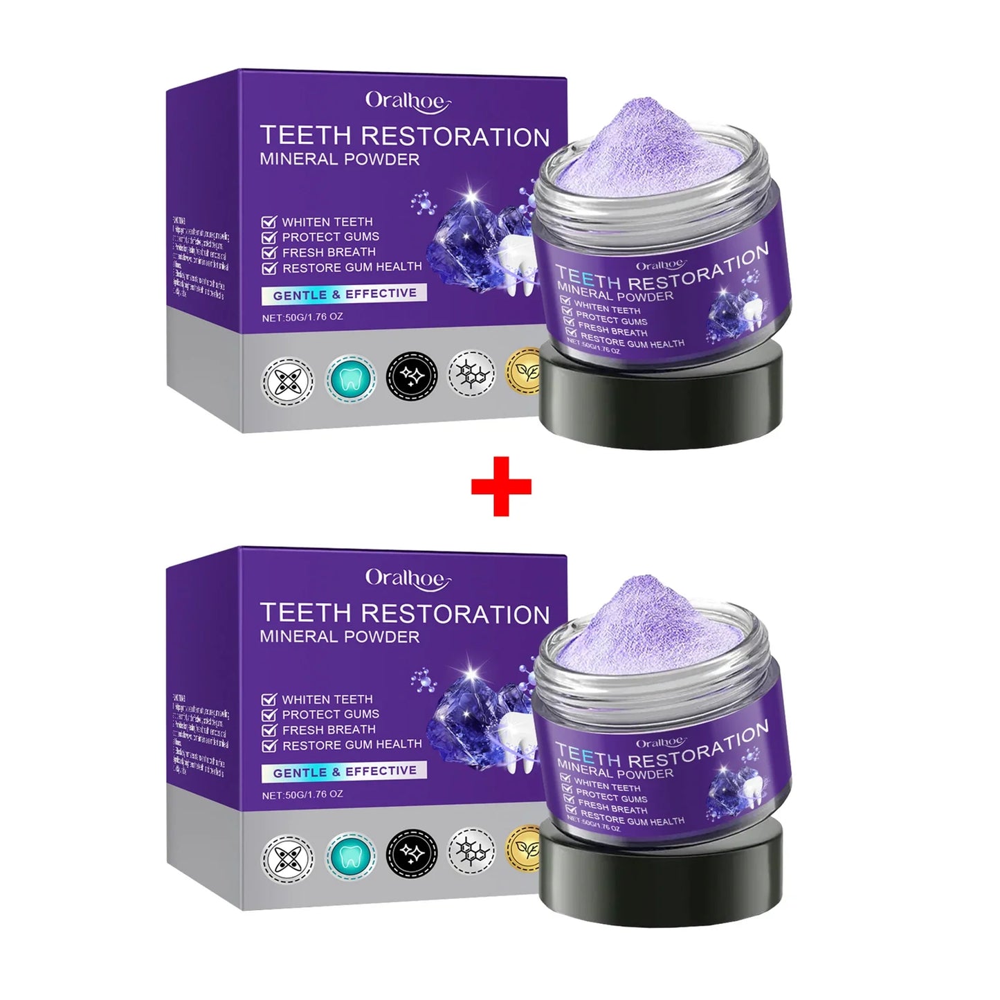 Oralhoe Purple Teeth Whitening Powder – Stain & Plaque Remover