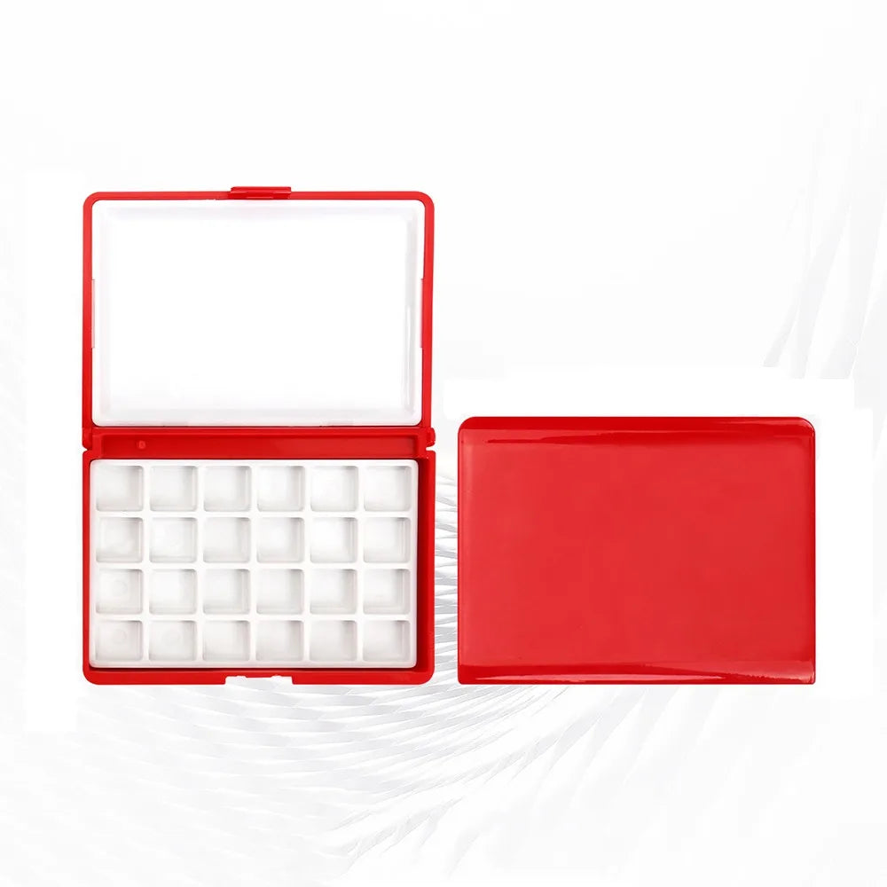 12/24 Grid Mini Watercolor Box Portable 1ml Painting Pigment Box Empty Watercolor Painting Palette Travel Sketching Peaceful Pleasures Health and Wellness Flat-R-24 Grid