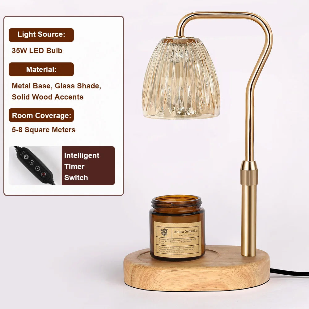 RUNTOIN Dimmable Candle Warmer Lamp with Timer | Wax Melt Night Light