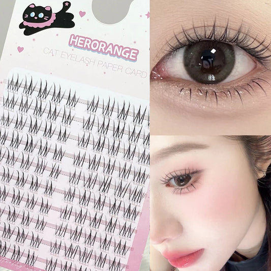 Natural Black Long-lasting Girl Group Fake Lashes 3D Diy Wispy Fluffy Eyelash Extension Perfect Enlarge Your Eyes Makeup Tools Peaceful Pleasures Health and Wellness