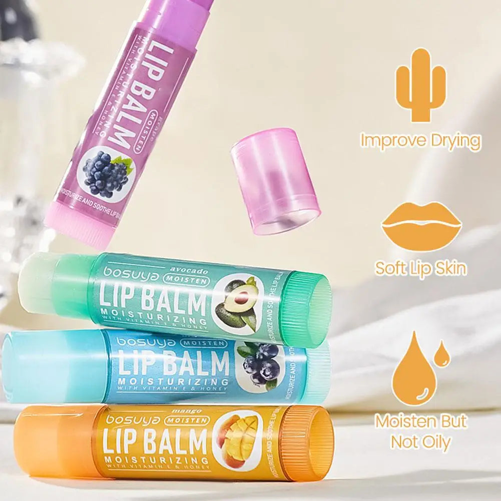 6/24pcs Assorted Fruit Flavor Lip Balm Set - Hydrating, Nourishing & Prevents Chapped Lips - Care for Dry Lips & Fine Lines Peaceful Pleasures Health and Wellness