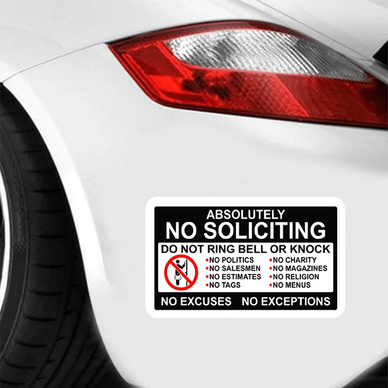 2pc Vinyl No Soliciting Decal Sticker Waterproof and Sunproo for Cars,Door Peaceful Pleasures Health and Wellness