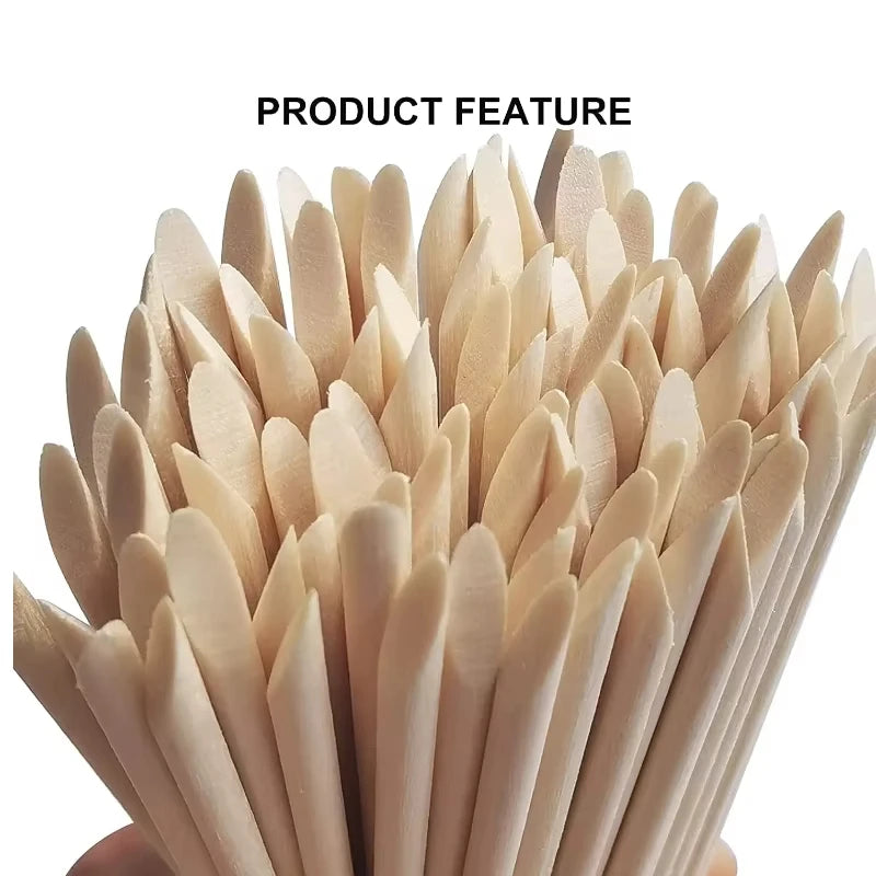 2026 50/100pcs Nail Art Pusher Orange Wood Sticks Cuticle Pusher Remover Rhinestones Dotting Removal Manicure Care Tools Peaceful Pleasures Health and Wellness