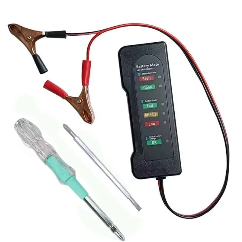 12V Car Battery Tester, Alternator Tester Automotive,Battery Checker, Analyzer to Check Alternator & Battery Charging System,LED Peaceful Pleasures Health and Wellness