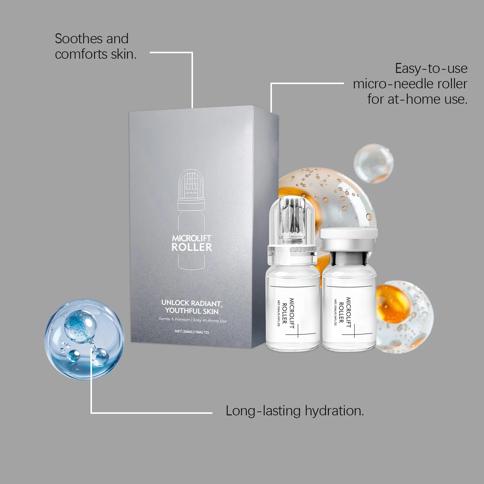 0.25mm Microneedle Hyaluronic Acid Essence Moisturizing Hydrating Brightening Tone Soothing Repairing Facial Skincare Essence Peaceful Pleasures Health and Wellness