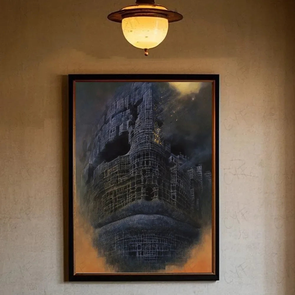 Famous Surrealism Artworks By Zdzislaw Beksinski Poster HD Art Prints for Home Living Room Bedroom Bar Aesthetic Wall Decor Peaceful Pleasures Health and Wellness