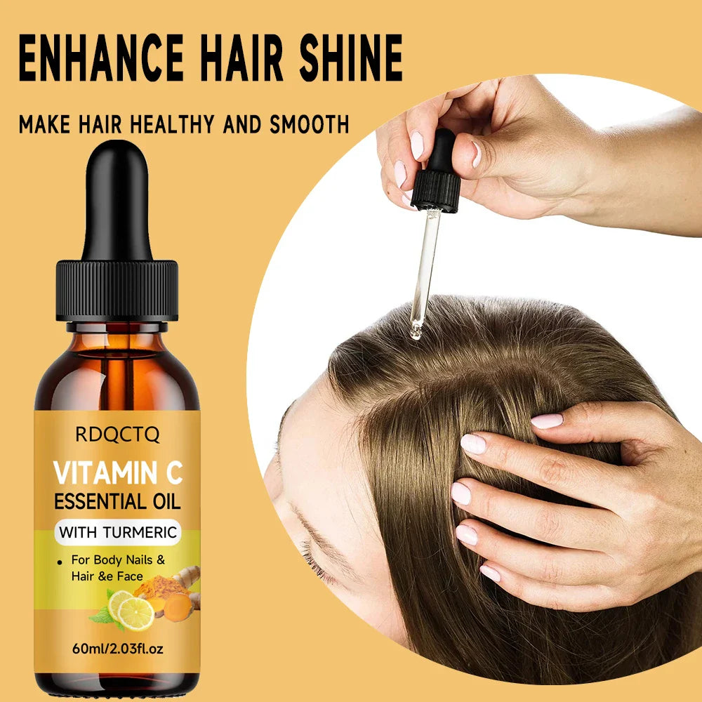 Turmeric & Vitamin C Leave-In Hair Oil – Frizz & Shine 40/60ml