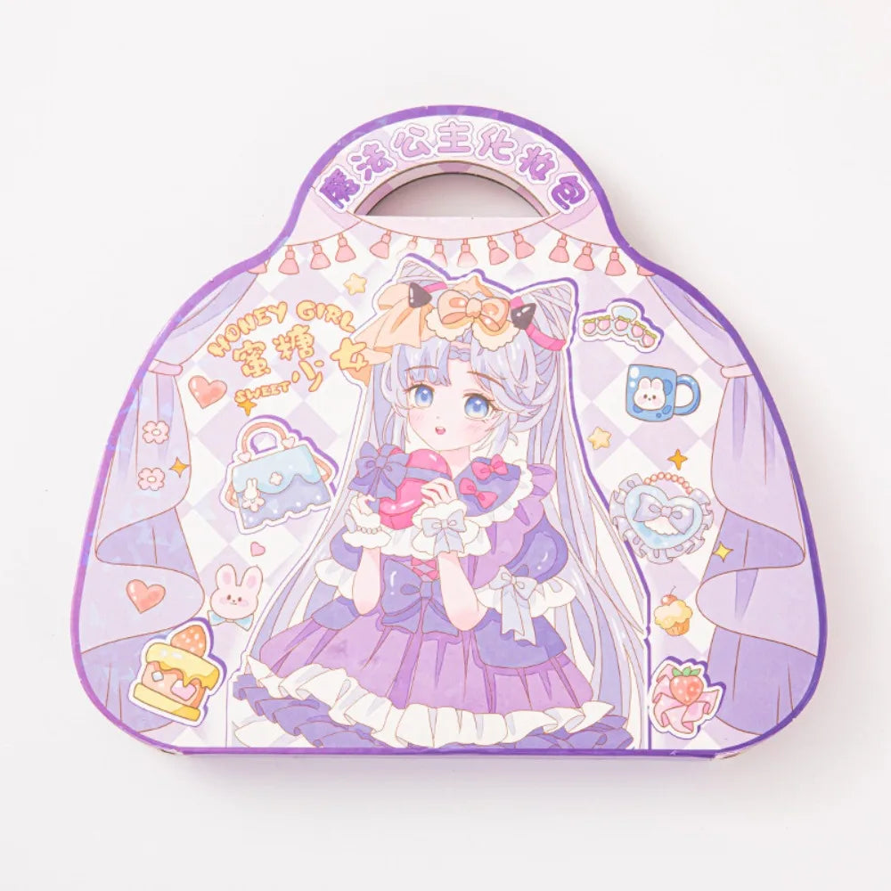 Album Journal Make Your Own Princess Sticker Personalized DIY Scrapbooking Little Girl Makeup Outfit Stickers Cartoon Peaceful Pleasures Health and Wellness Purple