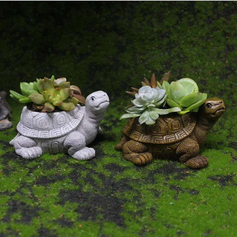 Cartoon Turtle Succulent Resin Planter | Micro Garden Pot