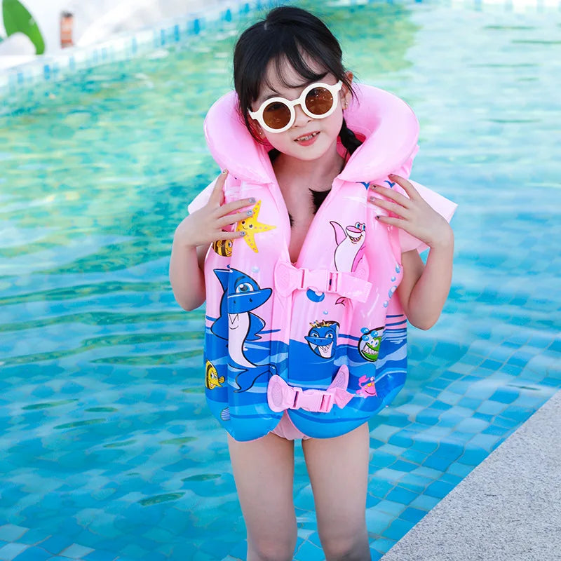 Kids Inflatable Swim Vest Toddler Life Jacket Buoyancy Aid PVC