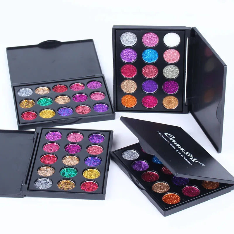CmaaDu 15-Color Diamond Glitter Eyeshadow Palette – Shimmer