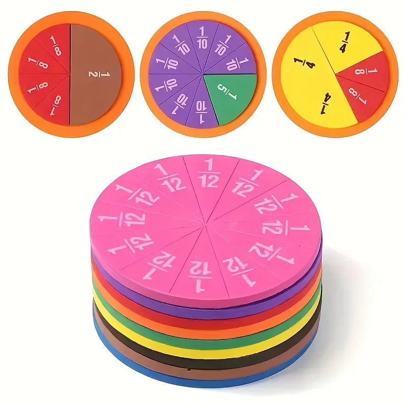 9-Piece EVA Fraction Math Manipulatives Set – Hands-On Learning