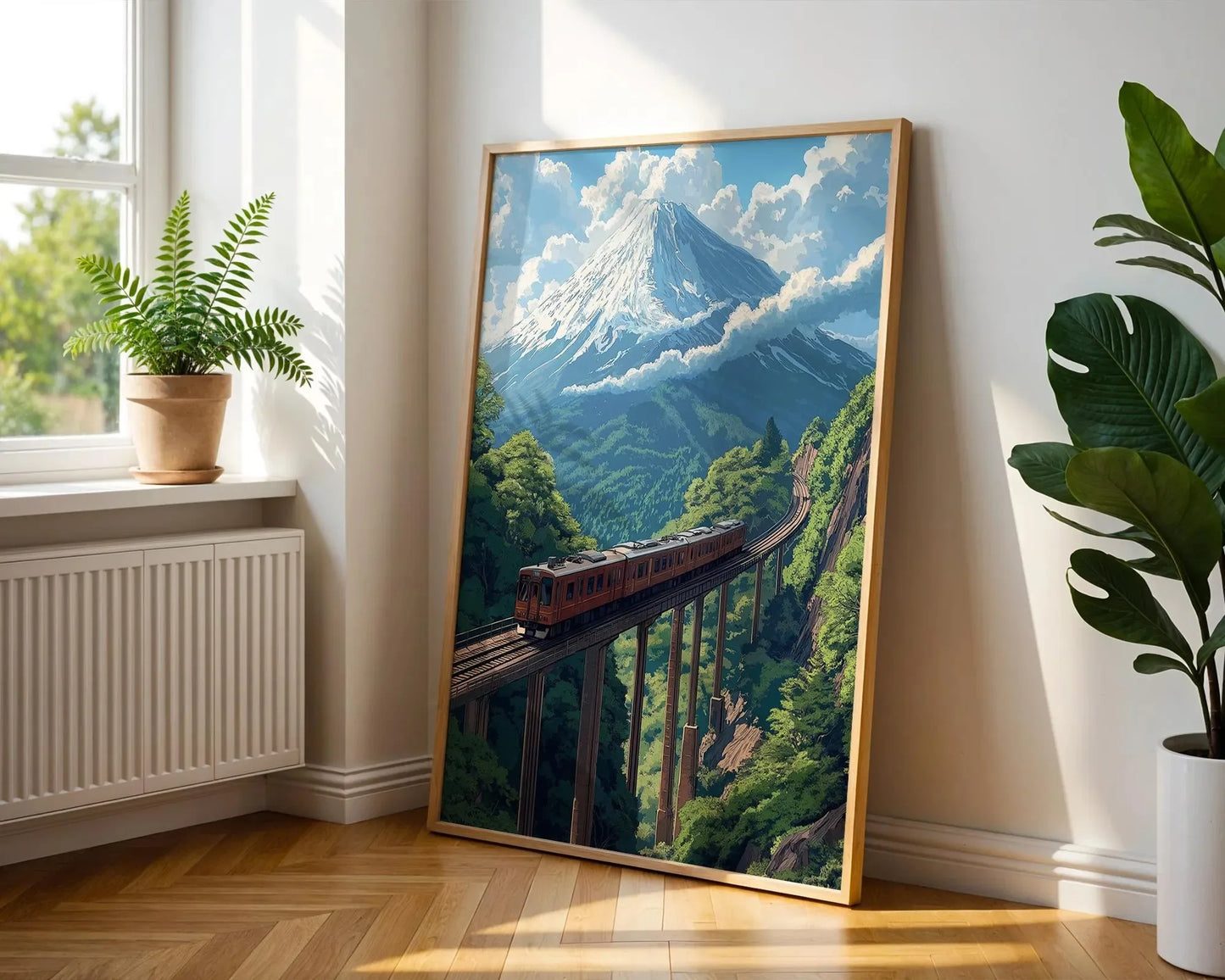 Retro Japanese Railway Landscape Canvas Print Tokyo Rainy Night Street Wall Art Poster for Modern Living Room Bedroom Home Decor Peaceful Pleasures Health and Wellness