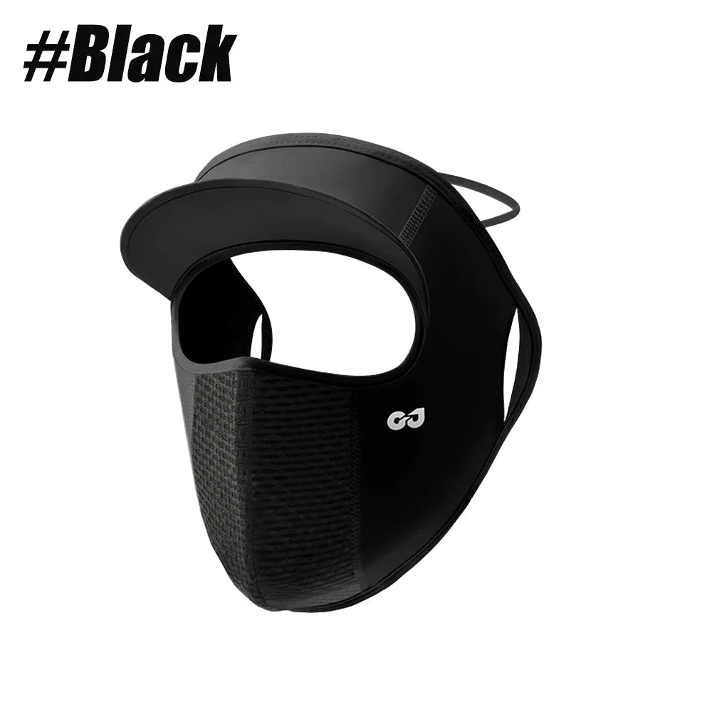 1PC UPF 50+ Full Face Sun Mask – Breathable UV Protection with Ponytail Hole, Lightweight & Cooling for Cycling, Hiking,Running Peaceful Pleasures Health and Wellness Black-1PCS