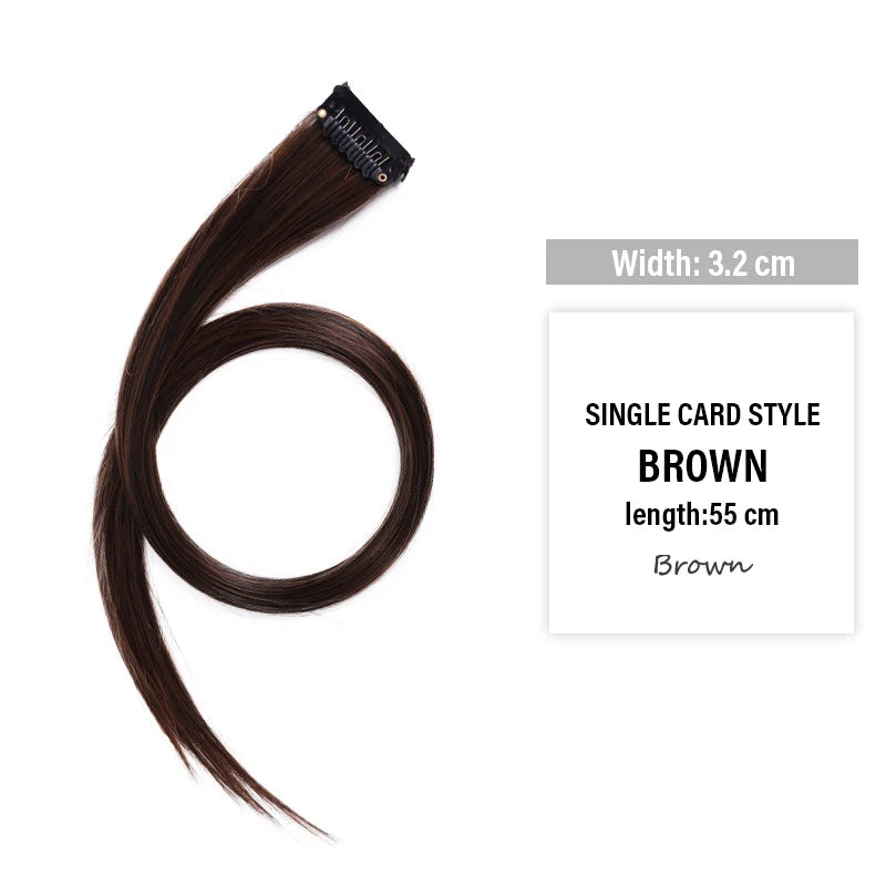 Colored Clip-In Hair Extensions | 55cm Synthetic Weft