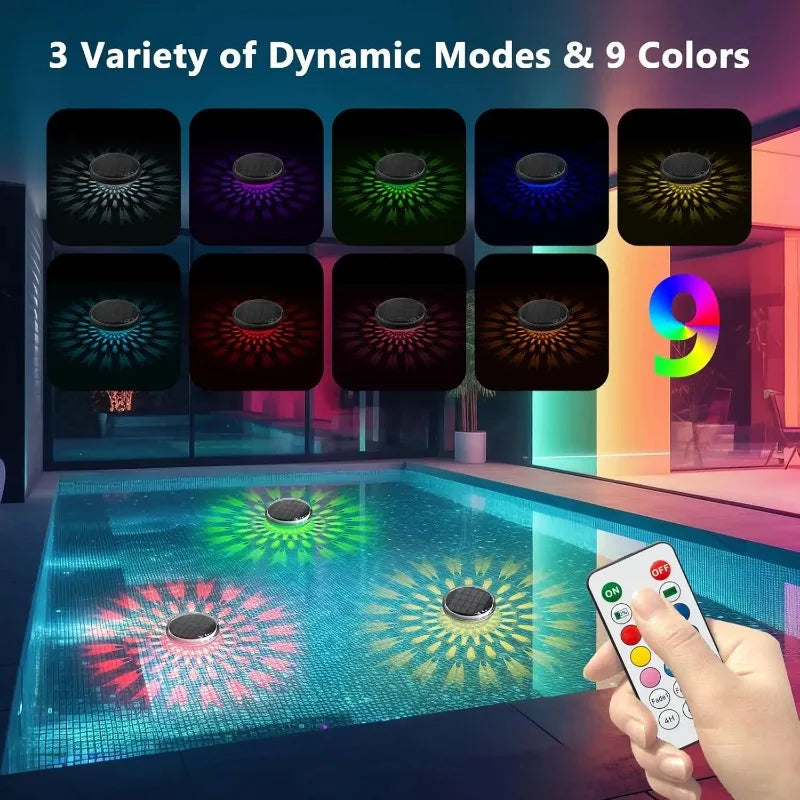 Solar Floating Pool Lights – LED, Remote Control, 3 Modes