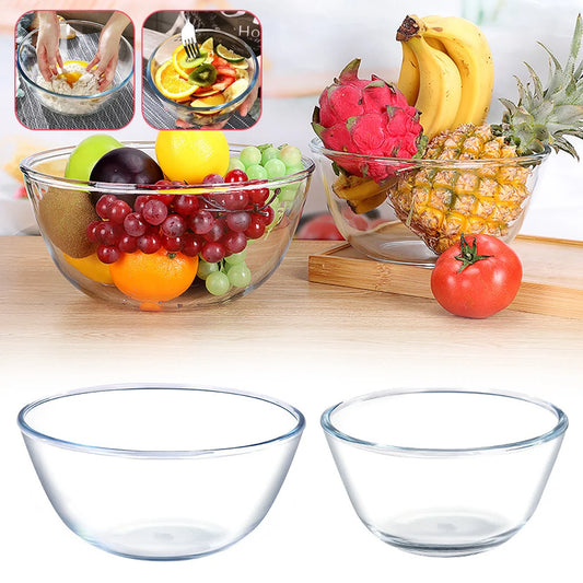 Transparent Thickened Glass Bowl Home Kitchen Microwave Oven Special Egg-Beating Dough-Kneading Salad Bowl Household Soup Bowl Peaceful Pleasures Health and Wellness