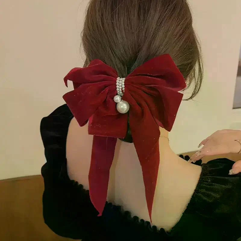 Velvet Bow Hair Clip for Women & Girls – Sweet Princess Hairpin