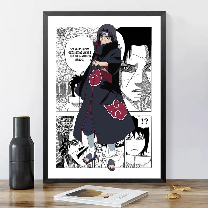 New Anime Naruto Hanging Painting Naruto Sasuke Poster Hanging Painting Children's Room Bedroom Dormitory Mural Wall Painting Peaceful Pleasures Health and Wellness 4-1PC 20x30cm