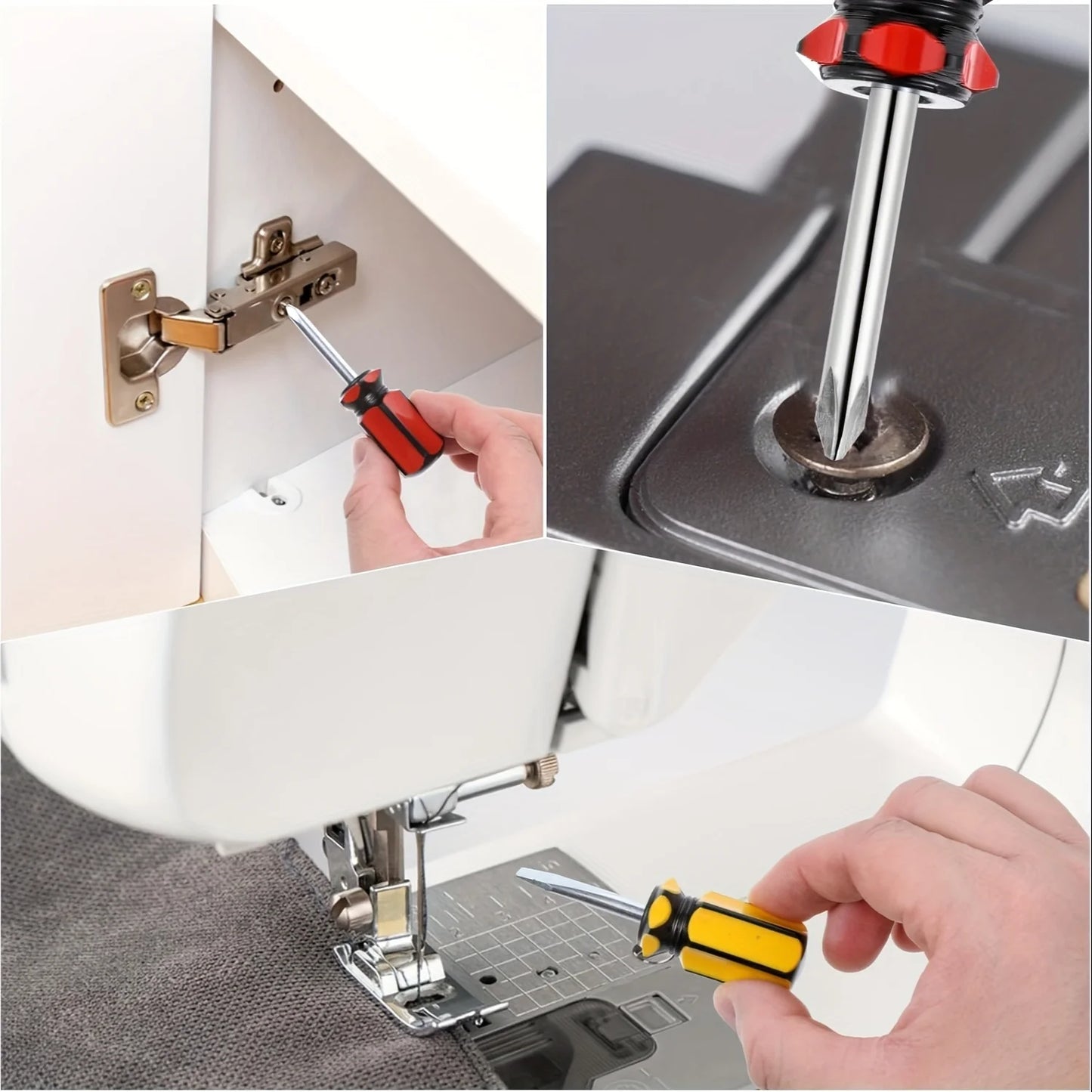 Small Screwdriver Short Handle Stubby Phillips Flat Head Pocket
