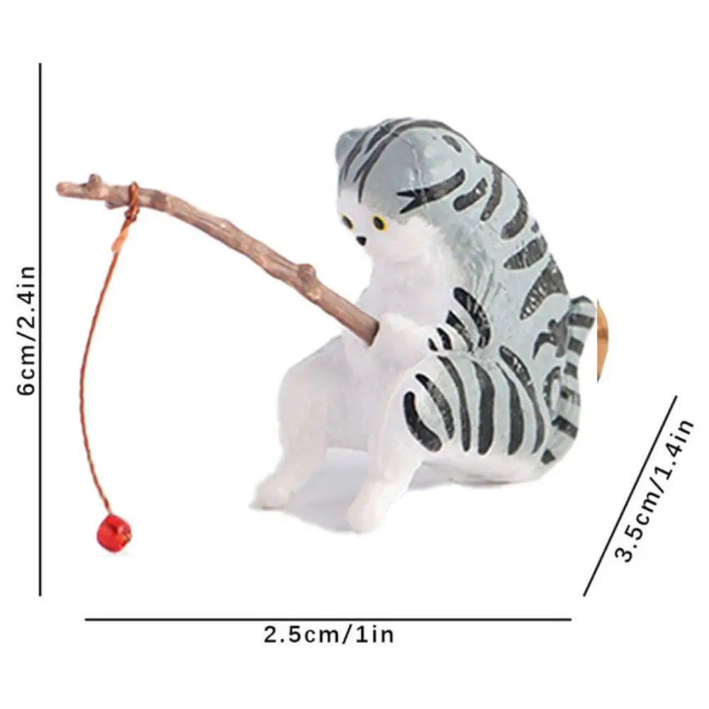 Fishing Cat Miniature Figurine – Aquarium, Bonsai & Desk Decor