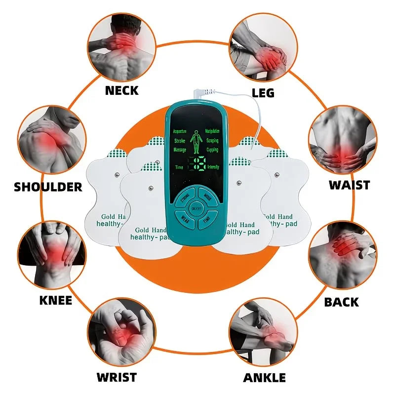3-in-1 / Unit & Massager Device with Portable Muscle Stimulator Suitable for Back, Full Body, USB/Battery-Powered, Multi-Intensi Peaceful Pleasures Health and Wellness