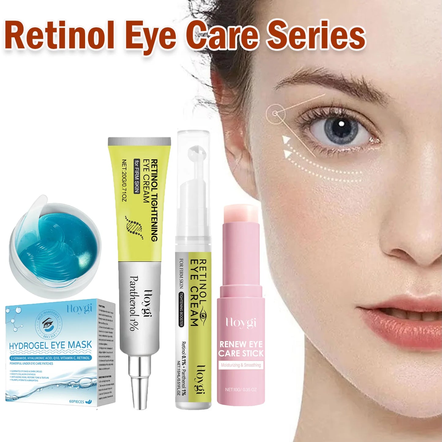 Retinol Eye Cream, Serum, Stick & Patches for Dark Circles