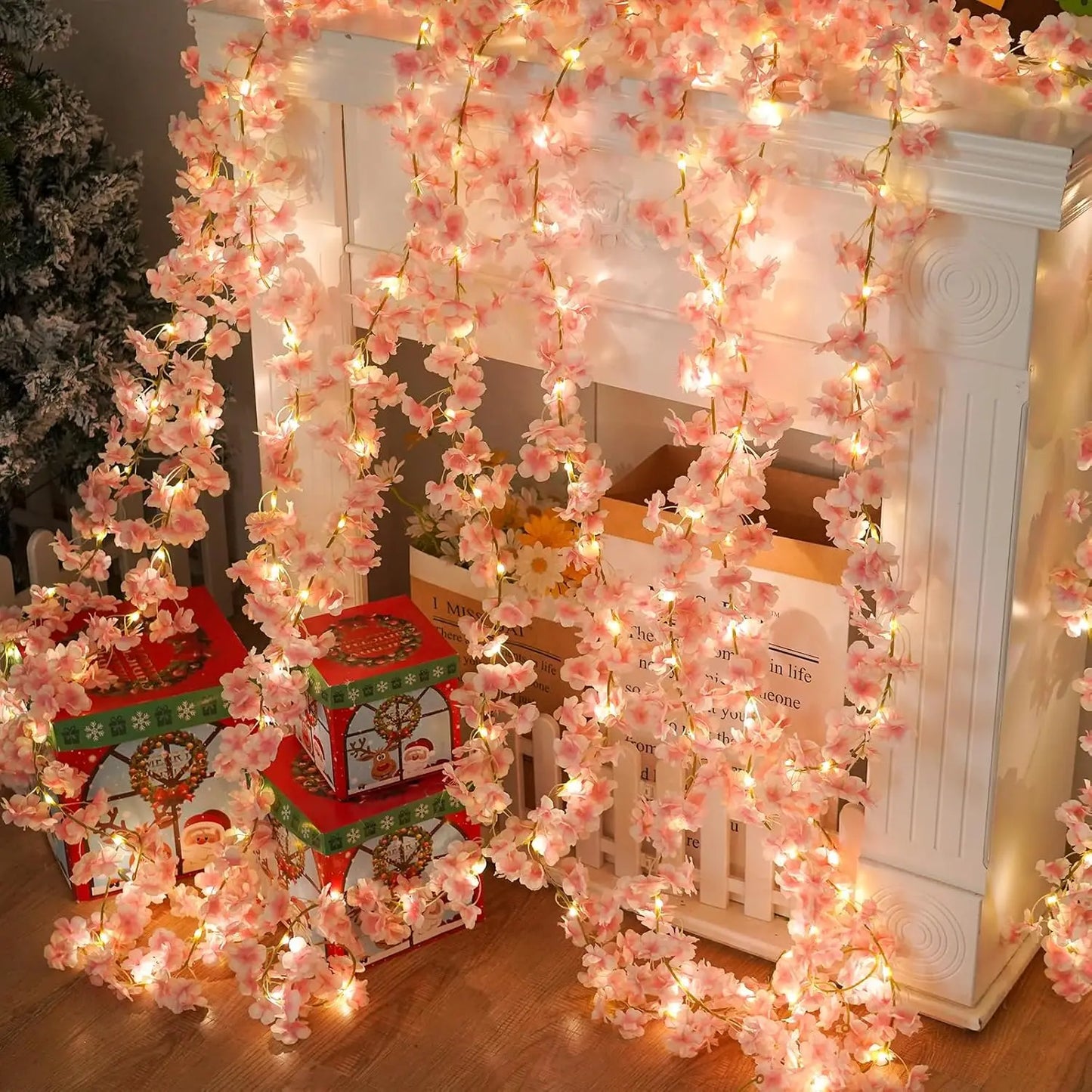Cherry Blossom LED Vine Garland – 2M 20 LEDs Artificial Flower Light