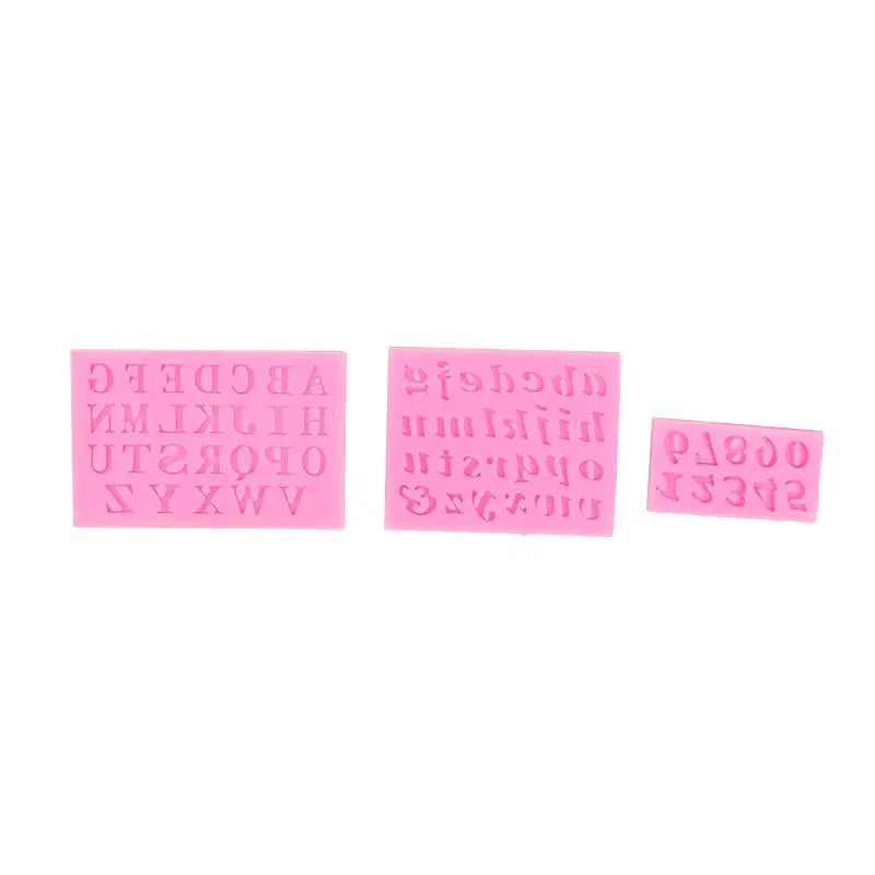Letters Numbers Silicone Mold for Fondant Gumpaste Candy Chocolate Cupcake Cake Decorating Baking Mould DIY Party Supplies Peaceful Pleasures Health and Wellness 5Sets Pink