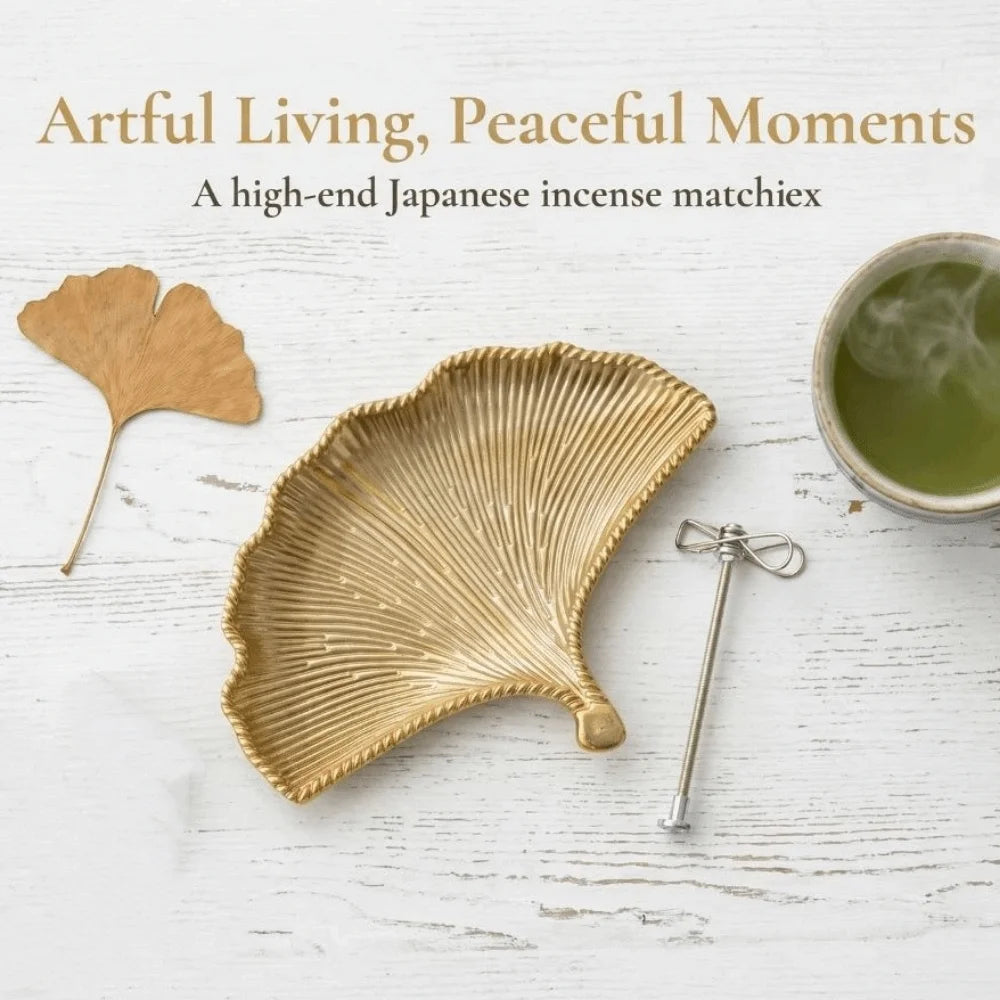 Leaf-Shaped Mosquito Coil Holder with Tray | Nordic Metal Stand