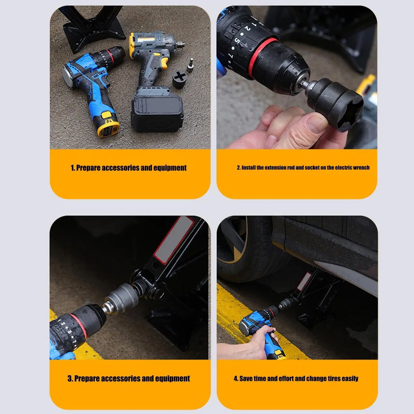 Universal Scissor Car Jack Adapter | Heavy-Duty Drill Socket