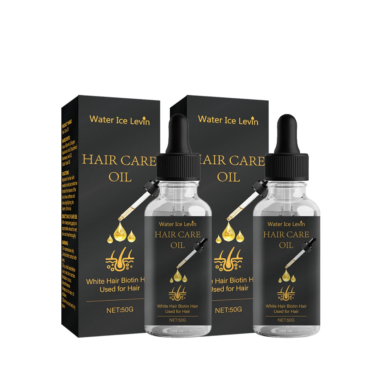 Biotin Hair Oil with Rosemary, Castor Oil & Collagen Hair Growth Oil Peaceful Pleasures Health and Wellness Gold 30ml
