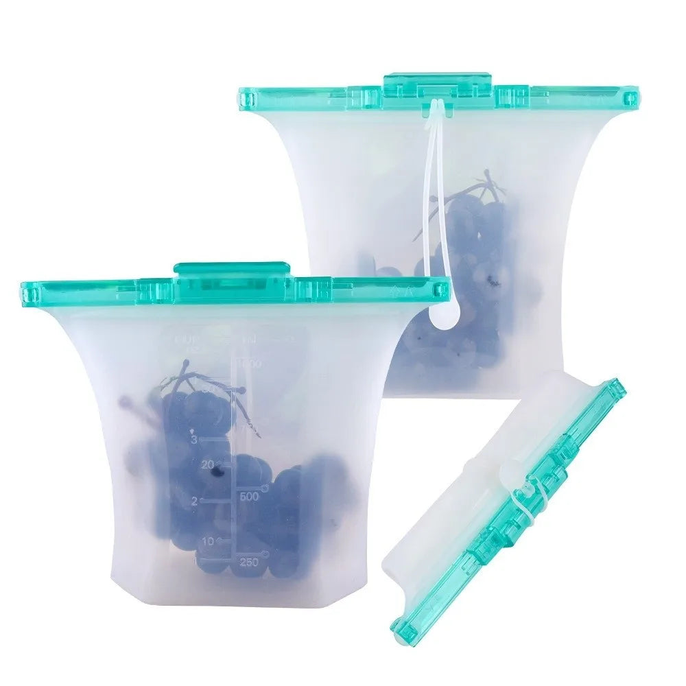 1000ml Reusable Silicone Food Storage Bag – Leakproof Seal