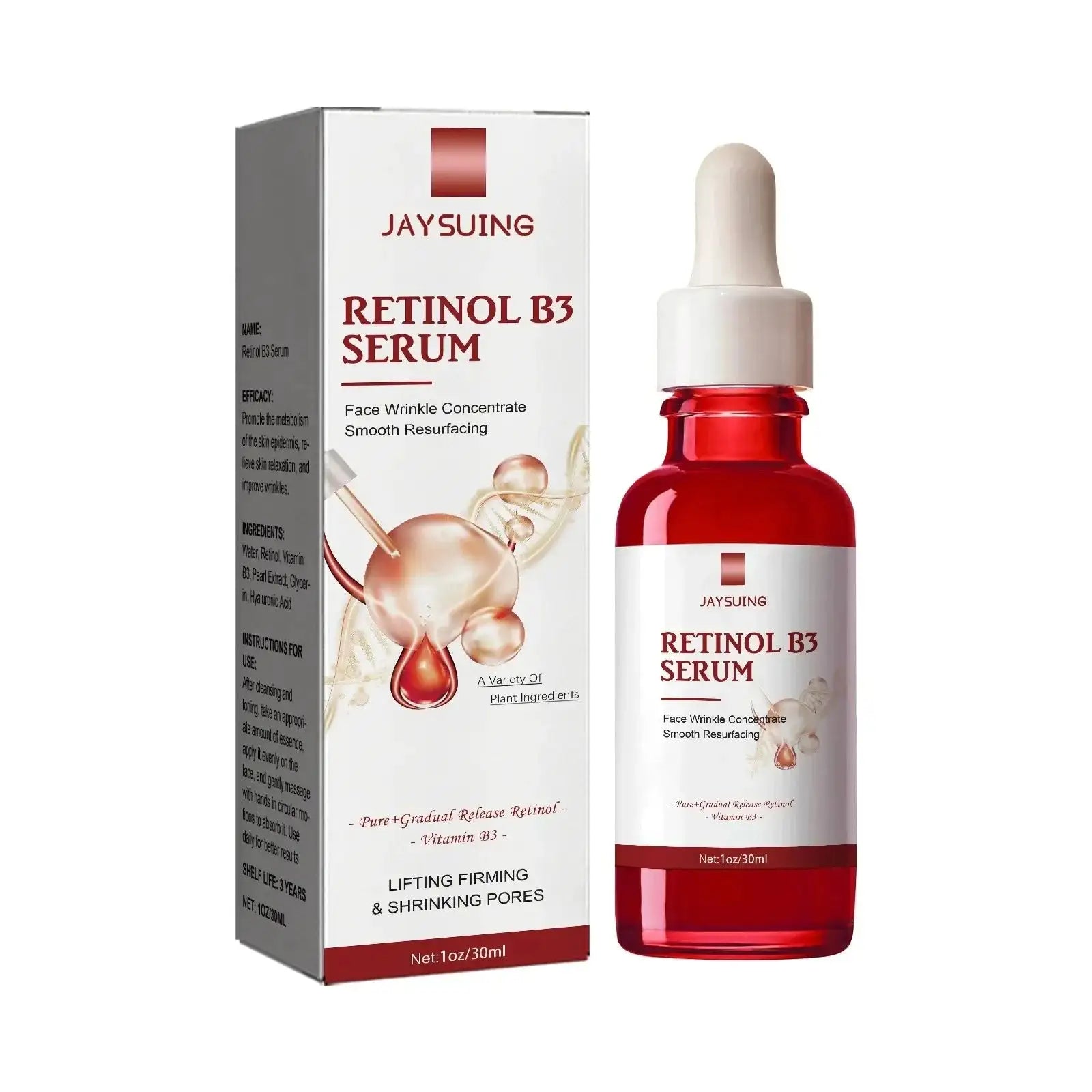 Remove W-rinkles Essence Anti A-ging Fade Fine Line Lifting Firming Repair Smooth Moisturizing Nourish Tighten Retinol B3 Serum Peaceful Pleasures Health and Wellness 30ml Boxed