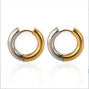 Women's Gold Hoop Earrings – 18K Stainless Steel, Waterproof