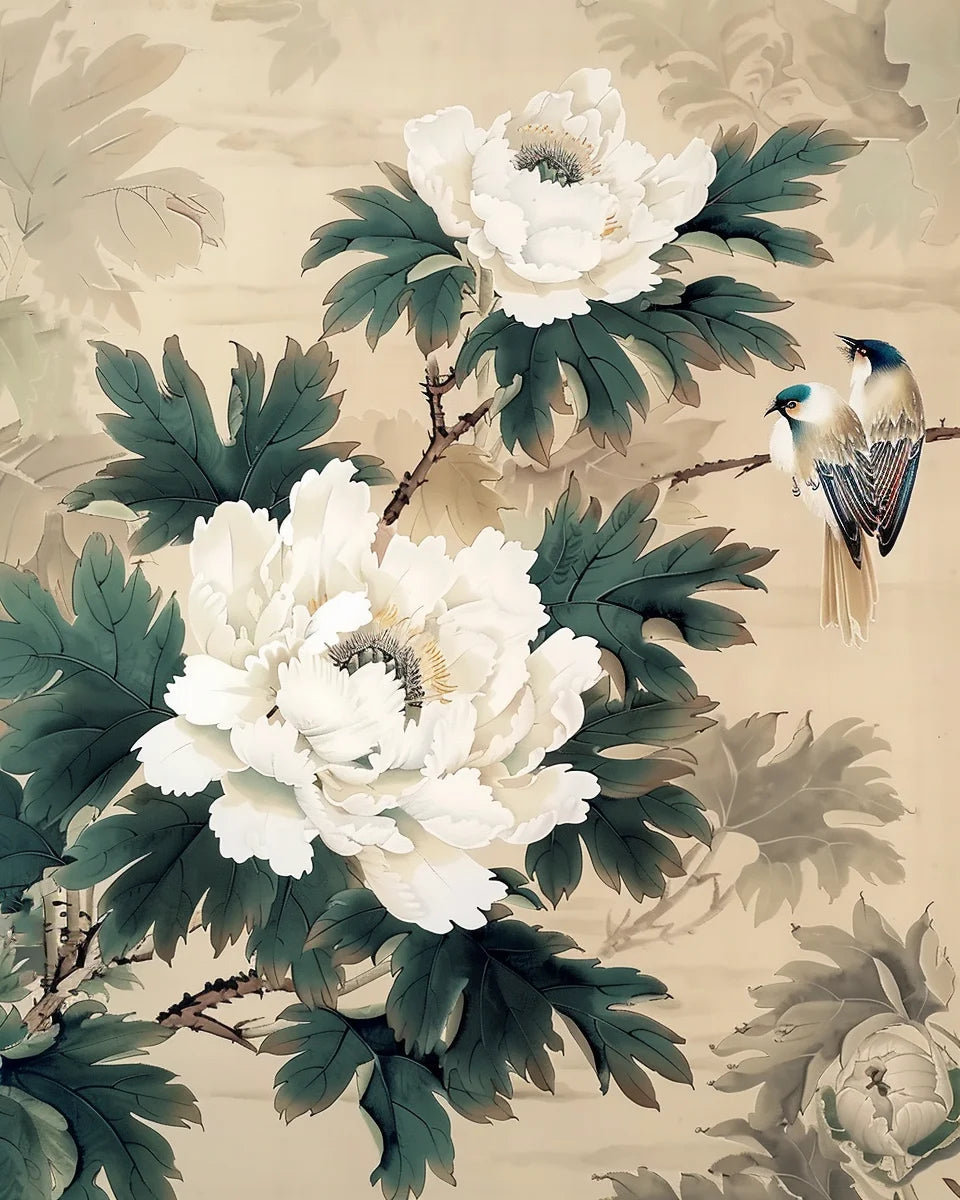 Vintage Peony Paint by Numbers Kit – DIY Canvas Floral Art