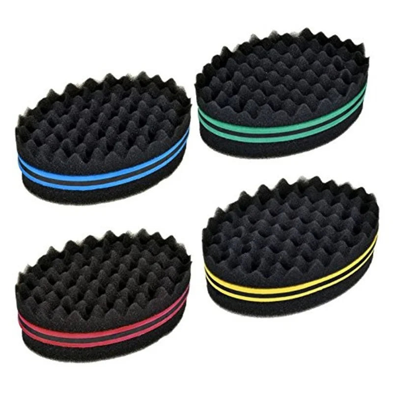 Oval Sponge Hair Brush Double Sided Hair Curler Wave-Shaped Hair Curl Twist Hair Brush Sponge Hair Styling Tools Peaceful Pleasures Health and Wellness