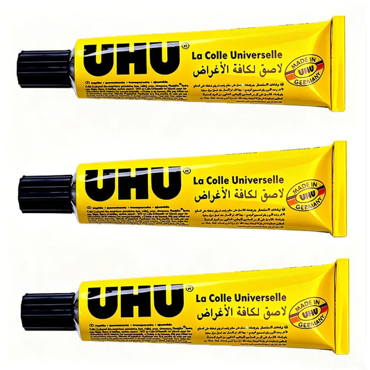 UHU All Purpose Clear Adhesive Glue 35ml | Fabric, Leather & DIY Craft Adhesive Glue Peaceful Pleasures Health and Wellness 3pc