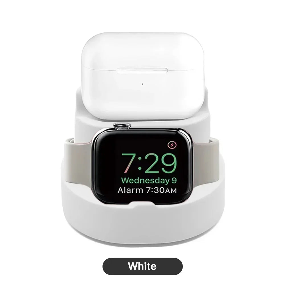 3-in-1 Silicone Charging Stand for Apple Watch & Earphones