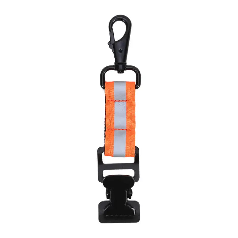 Firefighter Glove Clip Hook with Reflective Strip Portable Hanging Nylon Strap for Outdoor Camping Hiking Rescue Peaceful Pleasures Health and Wellness Orange single clip