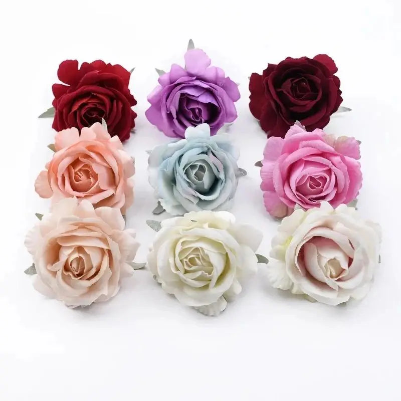 Silk Rose Heads 5/10pcs – Wedding, Wreath & DIY Decor