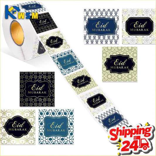 500PCS Eid Mubarak Stickers – Ramadan Self-Adhesive Labels Festive Sticker Labels Oasis Select