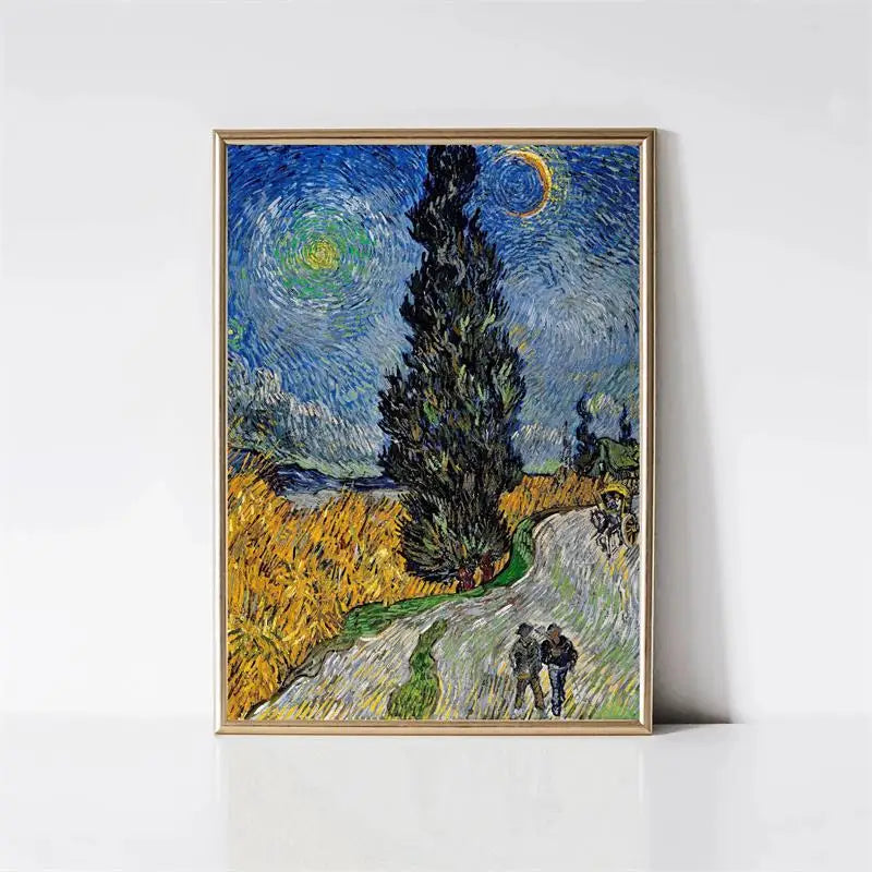 Van Gogh Canvas Wall Art Print | Starry Night Impressionist Poster