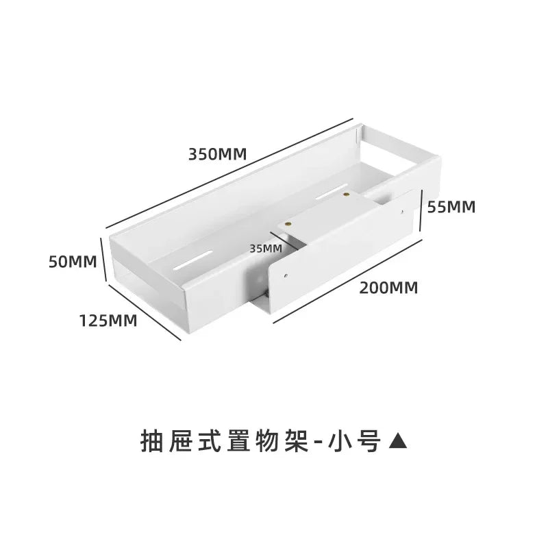 Pull-Out Cabinet Slide Shelf | No-Drill Carbon Steel Organizer