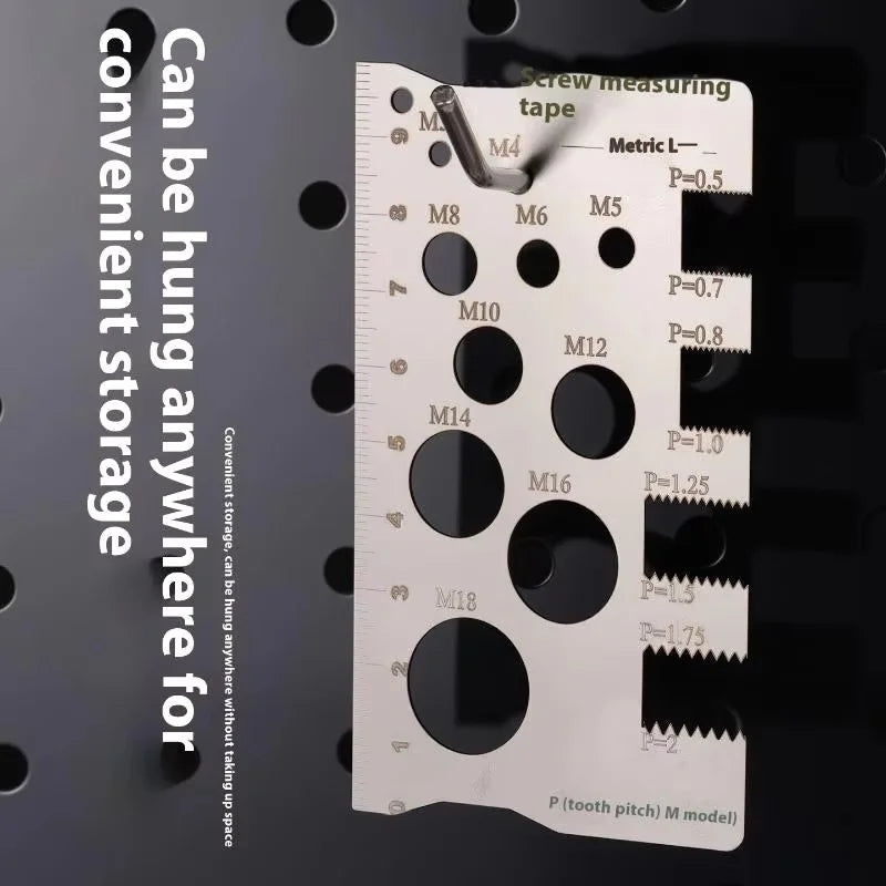 Stainless Steel Screw Thread Pitch Gauge | L-Shape Metric Ruler